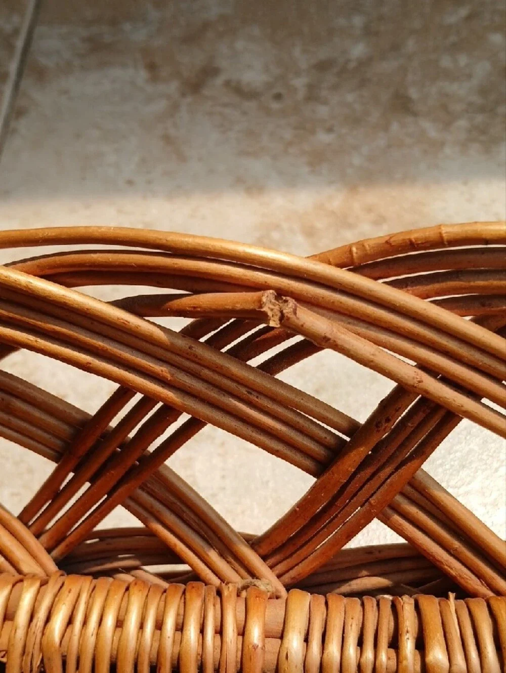 Hand Crafted Woven Rattan Basket - Natural Brown